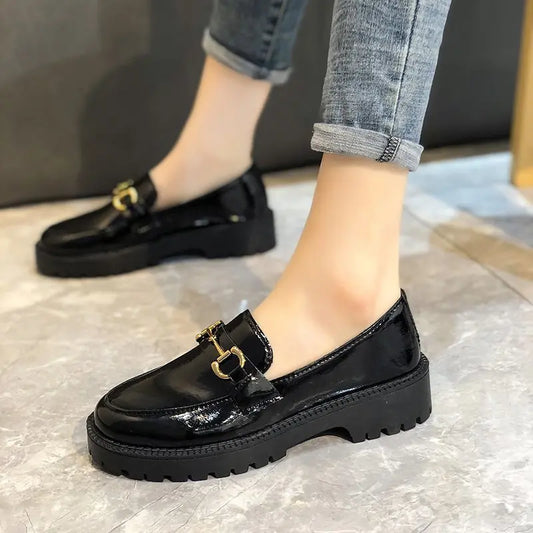 Chaussures plates femme avec doublure coton chaude pour l’hiver