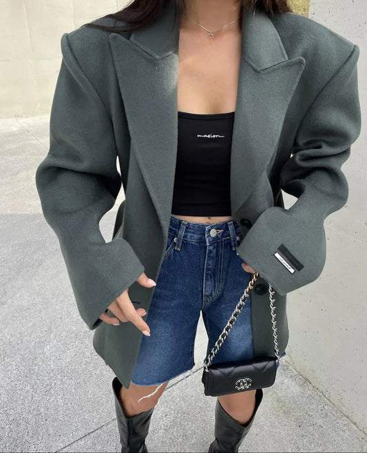 Bermuda denim femme confortable, coupe ample & jambe large chic