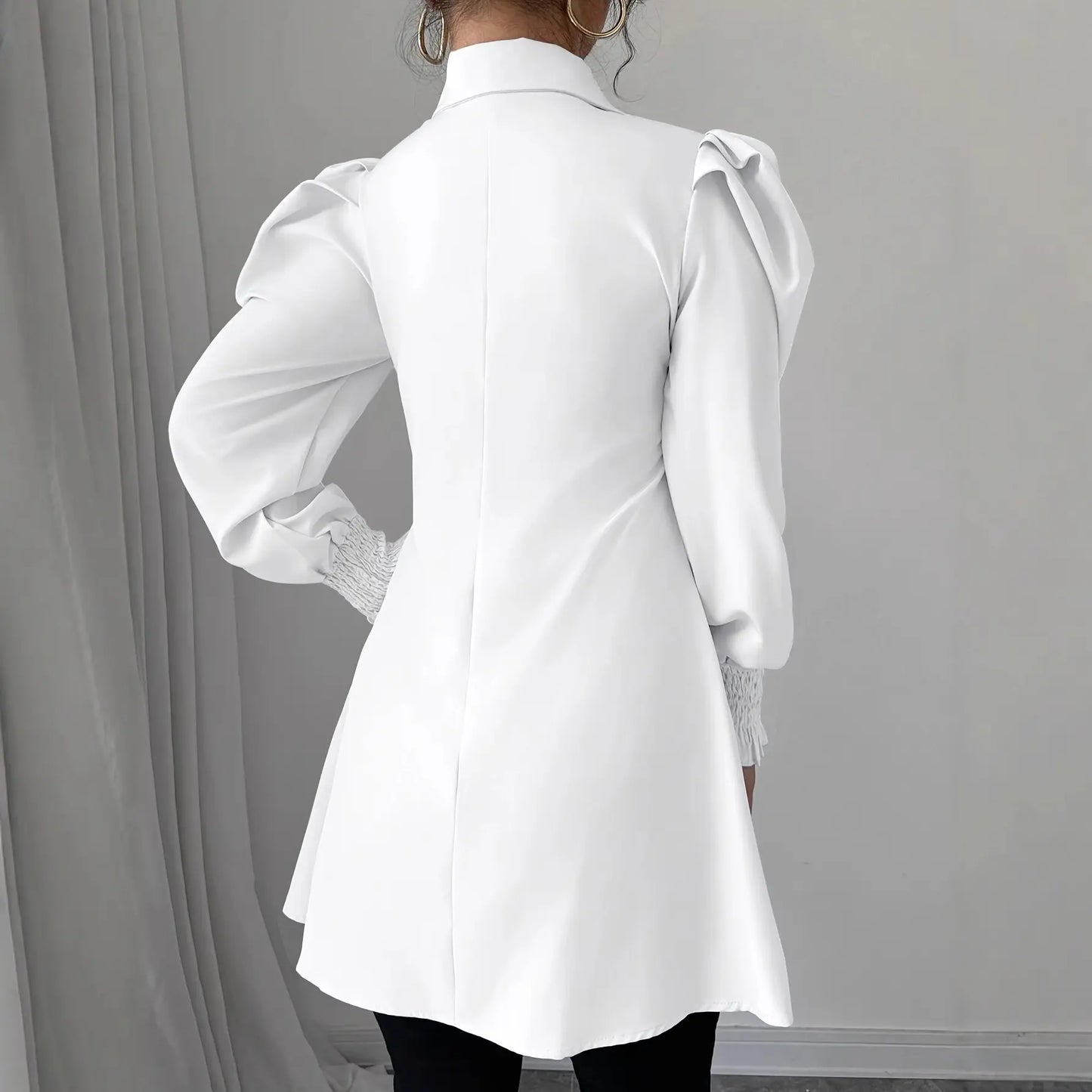 Chemise blanche femme style urbain élégant manches lanternes – SecretBombe