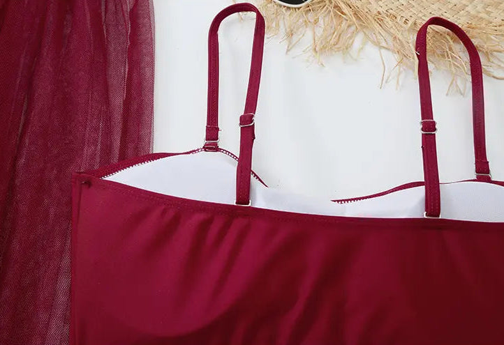Ensemble maillot de bain et jupe longue transparente SecretBombe