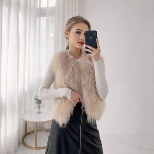 : Gilet femme fausse fourrure coupe loose confortable – secretbombe