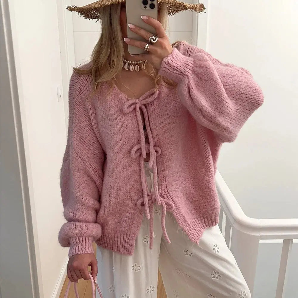 Gilet oversize rose pour femme, style automne décontracté
