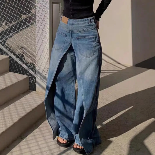 Jean en denim 100 % coton, confortable et inélastique, idéal pour le quotidien.