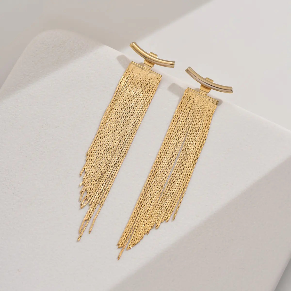 SecretBombe boucles d’oreilles femme à franges dorées avec effet mouvement élégant