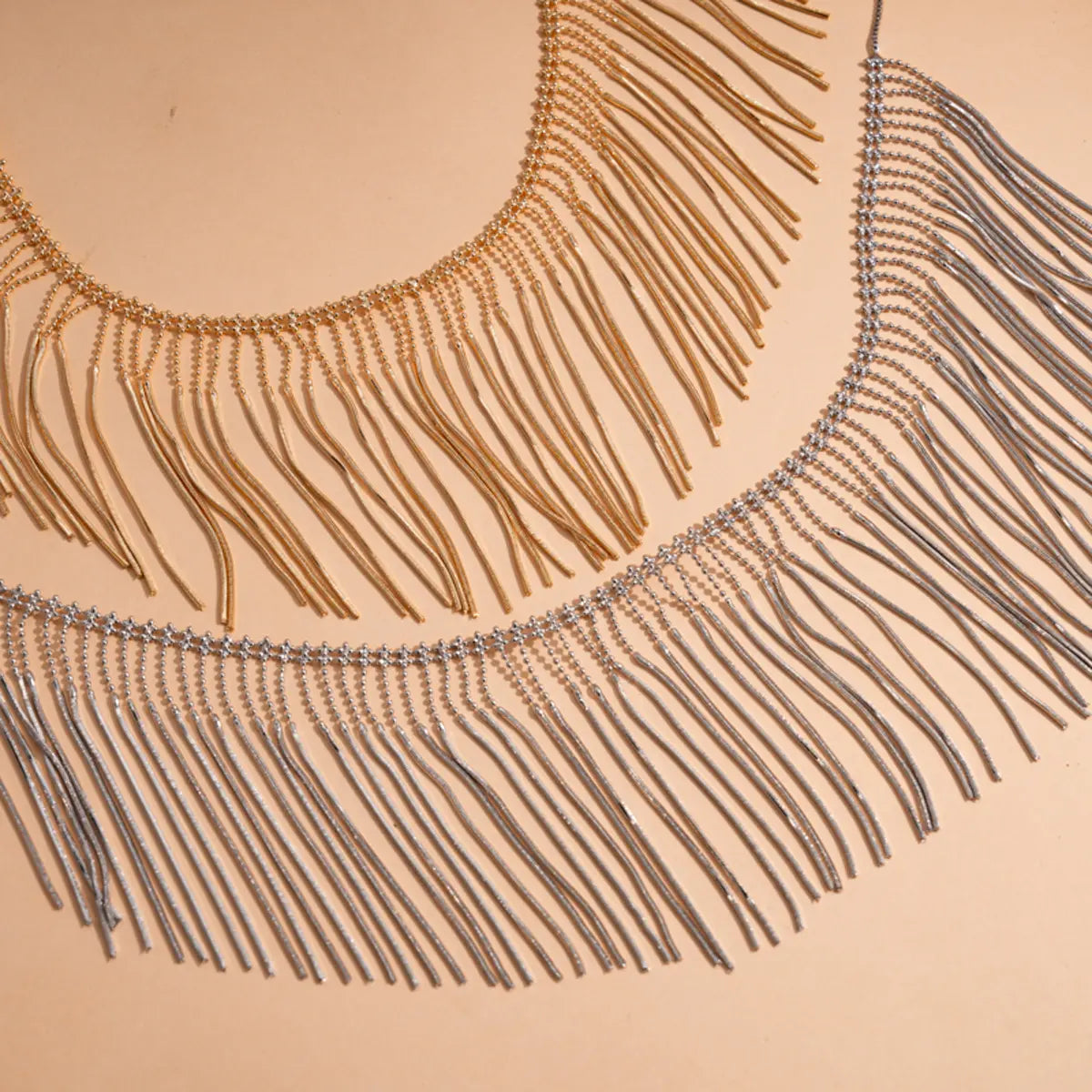 Collier femme doré à franges longues effet cascade chic SecretBombe