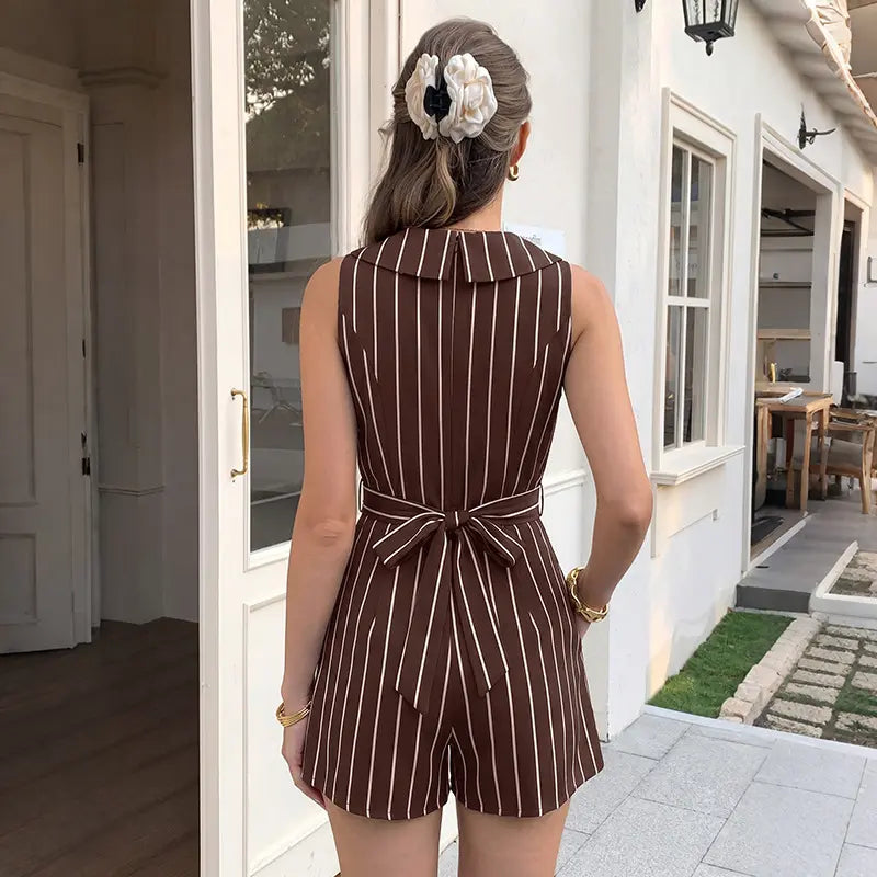 SecretBombe combishort élégant marron idéal pour un look estival raffiné.