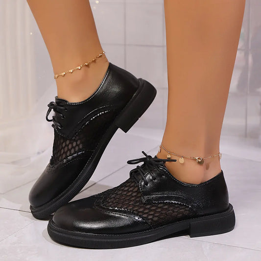 Derbies femme noires à lacets avec semelle épaisse SecretBombe