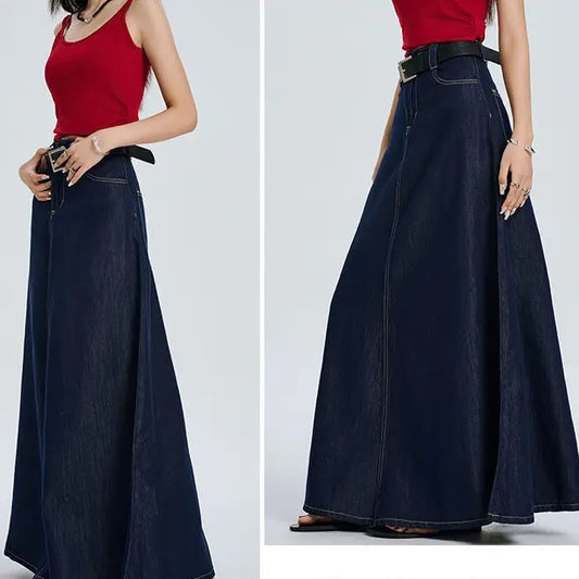 SecretBombe jupe maxi en denim bleu élégante et confortable
