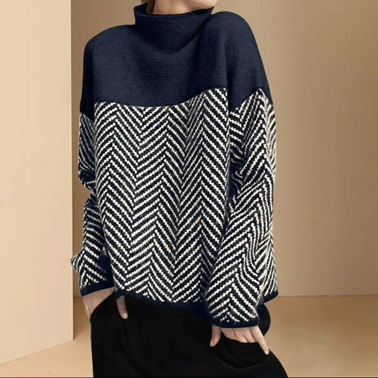 Pull femme en maille motif chevron élégant SecretBombe