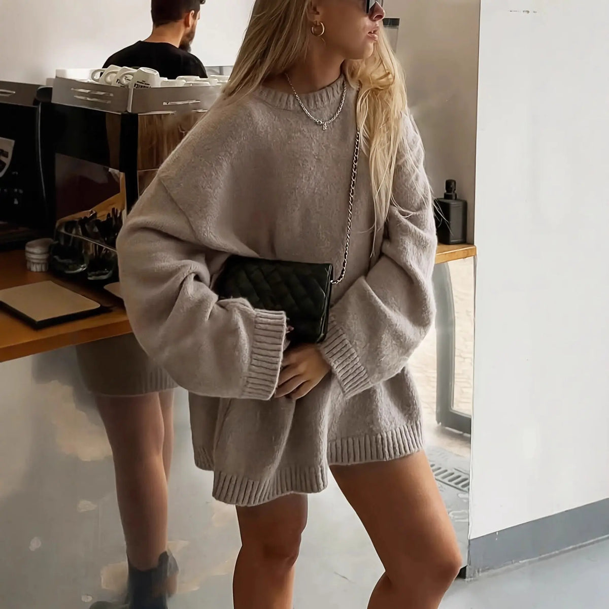 Pull oversize femme maille douce style européen chic et confortable SecretBombe