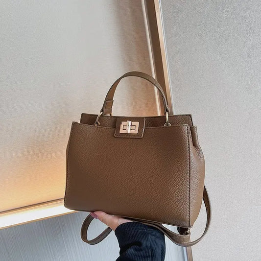 SecretBombe sac à main femme marron effet croco avec anse élégante