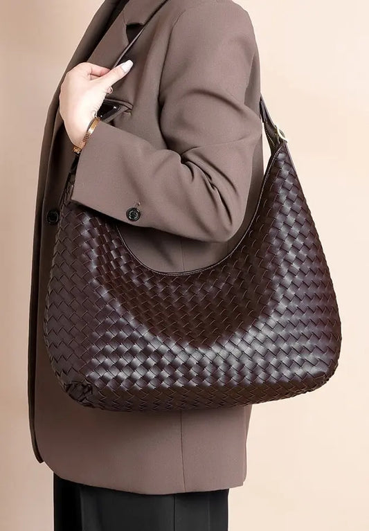 Sac à main femme bordeaux tressé élégant style urbain SecretBombe