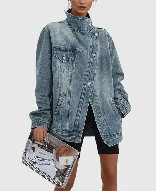 veste en jean oversize femme coupe décontractée streetwear