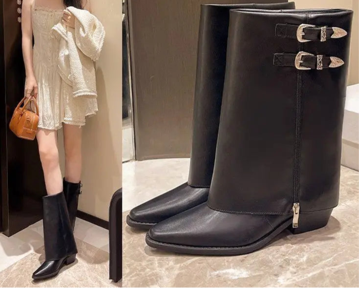 Bottes Élégantes Style moderne Noir Pour Toutes Occasions