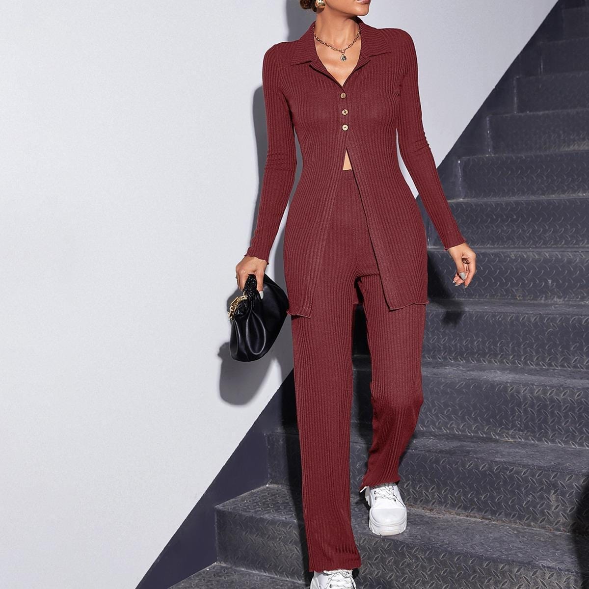 Ensemble Élégant Pull & Pantalon – Confort & Style