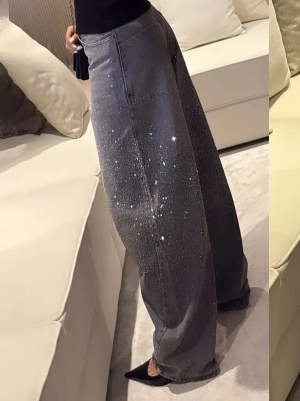 Jean femme glamour SecretBombe, strass brillants et denim premium