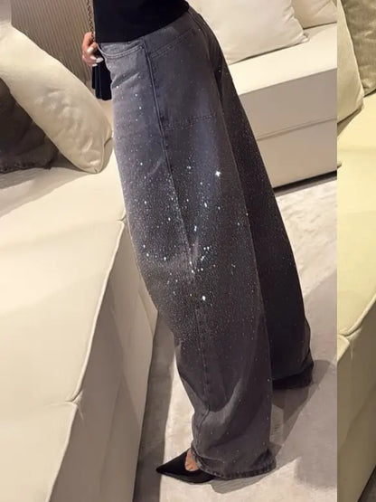 Jean femme glamour SecretBombe, strass brillants et denim premium