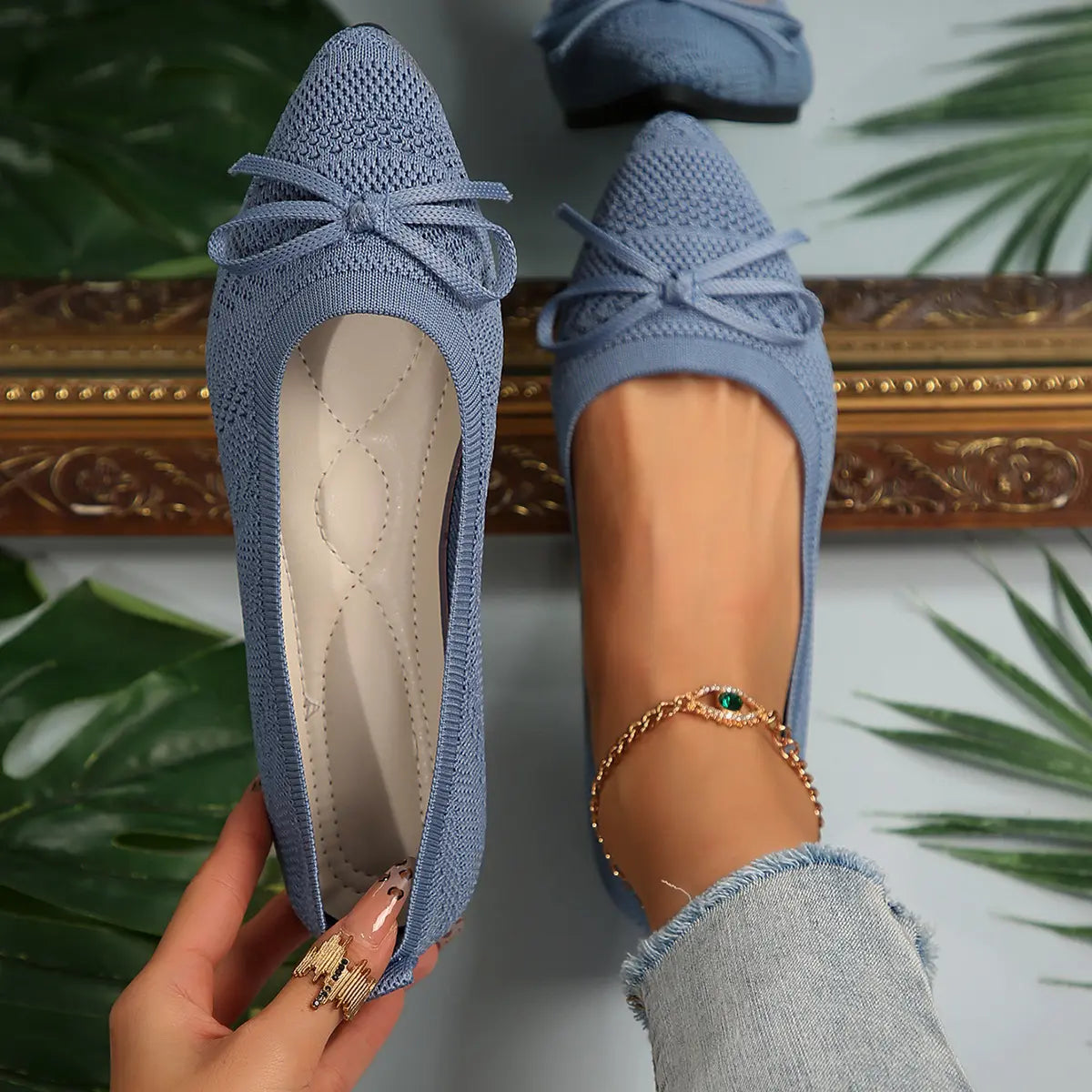 Ballerines Chic Femme Polyester Lisse Confortables au Quotidien