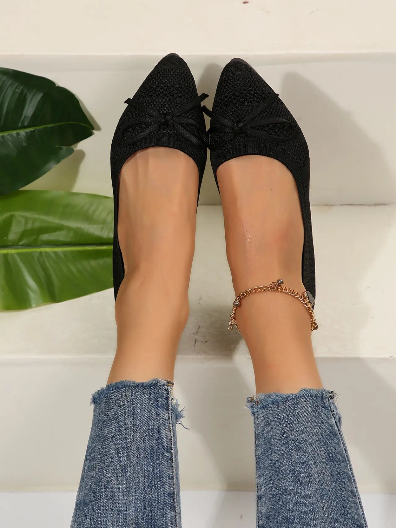 Ballerines Mode Femme Décontractées Cuir Végan Bout Rond