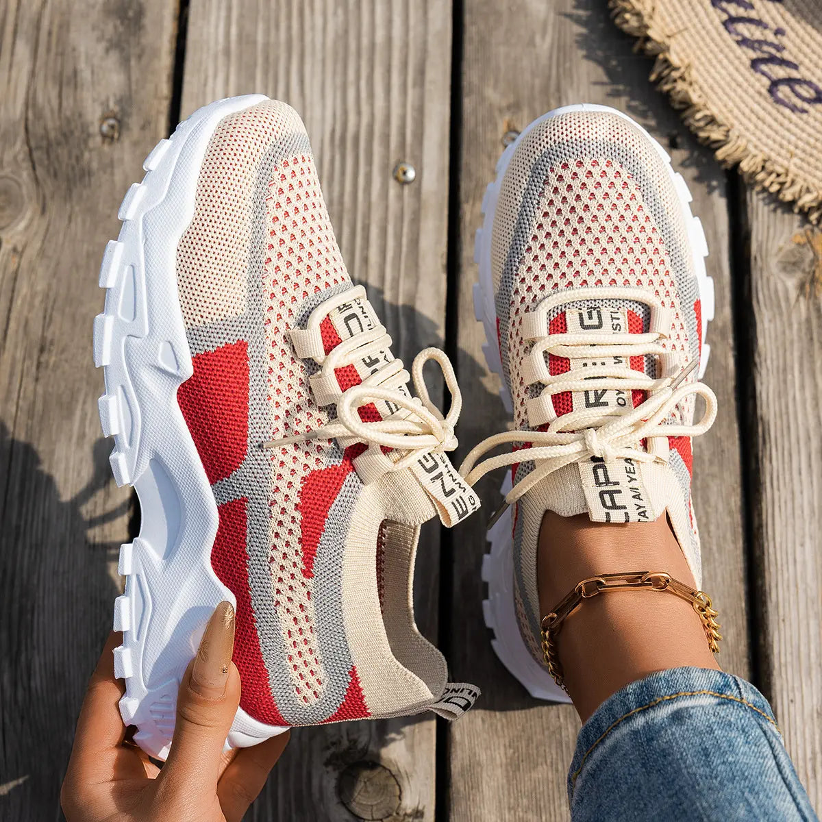 Baskets femme en maille Flyknit vue de face