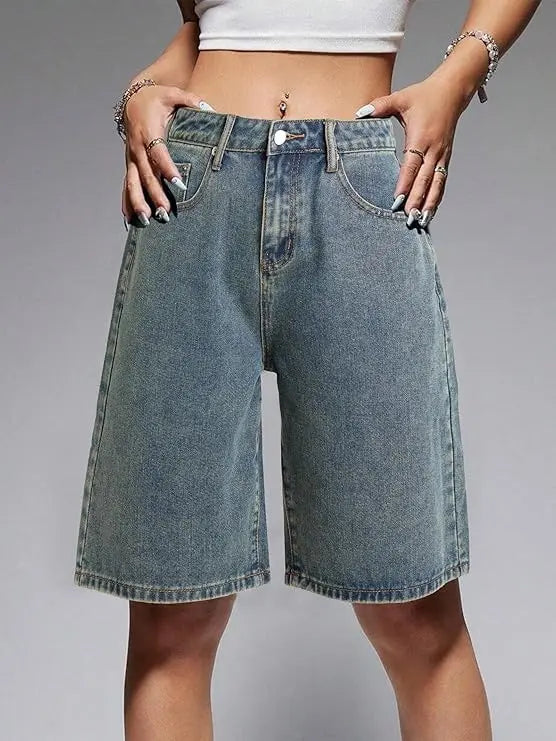Bermuda en jean femme gris délavé SecretBombe