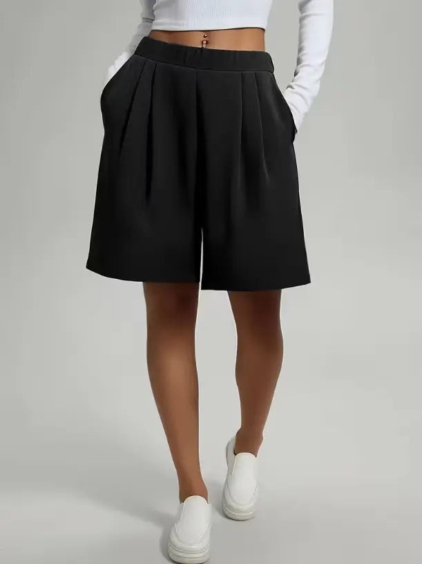 Bermuda femme noir à coupe large SecretBombe