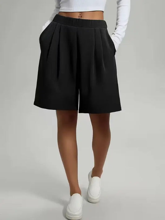 Bermuda femme noir à coupe large SecretBombe