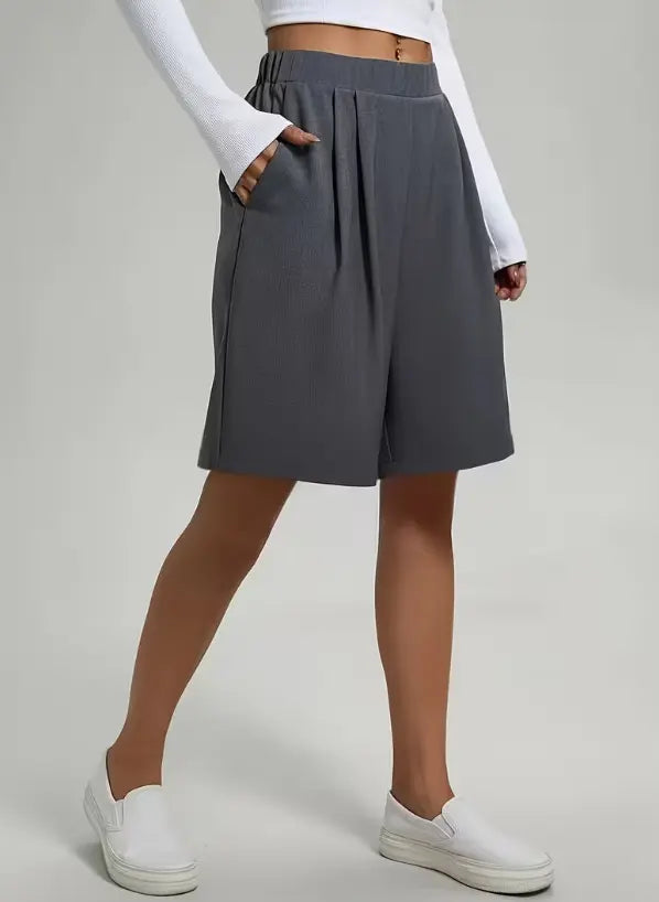 Bermuda long femme gris à coupe ample SecretBombe