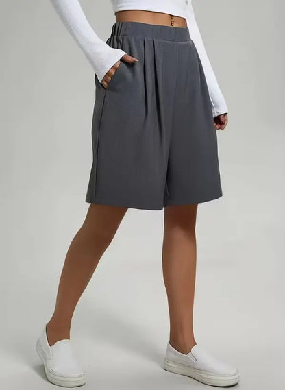 Bermuda long femme gris à coupe ample SecretBombe