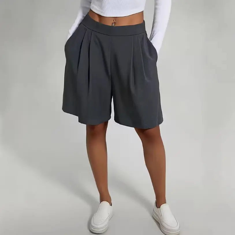 Bermuda femme gris à coupe large SecretBombe