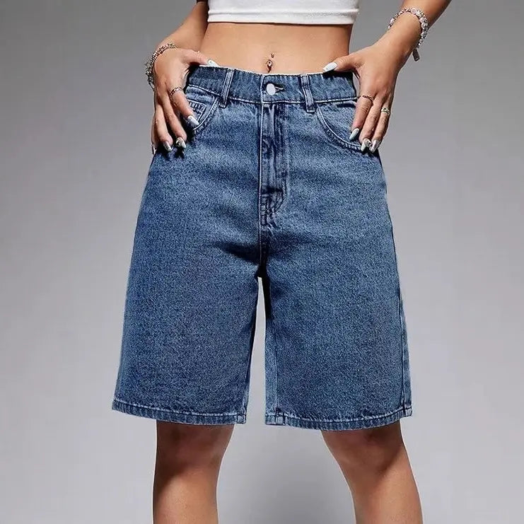 Bermuda en jean femme bleu effet vintage SecretBombe