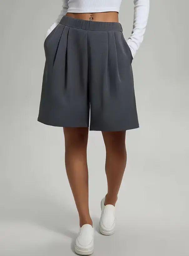 Bermuda gris femme à taille haute SecretBombe