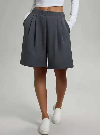 Bermuda gris femme à taille haute SecretBombe