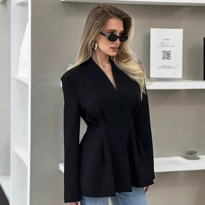 Blazer blouse femme noir, tenue de bureau casual chic SecretBombe