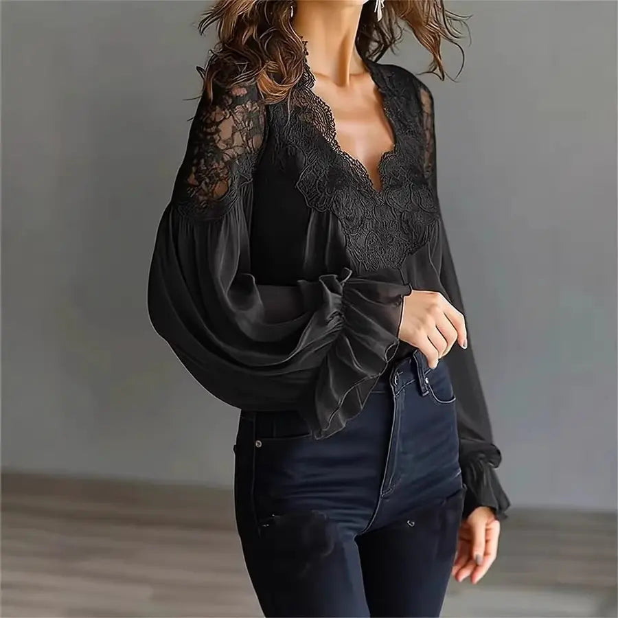 Haut femme en dentelle coupe fluide élégant – SecretBombe