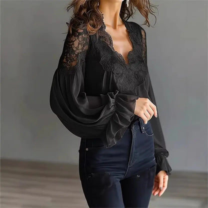 Haut femme en dentelle coupe fluide élégant – SecretBombe