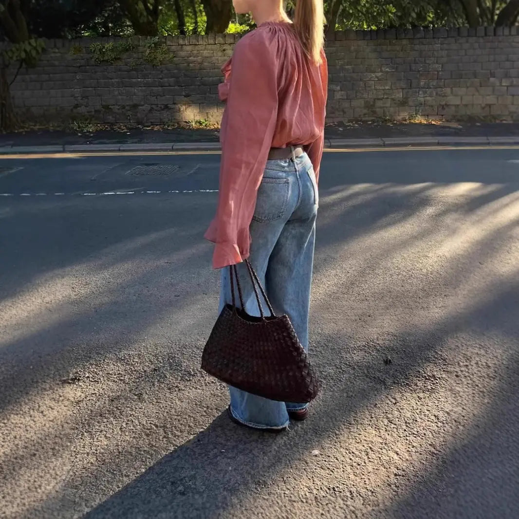 Haut bois de rose femme à volants style chic SecretBombe