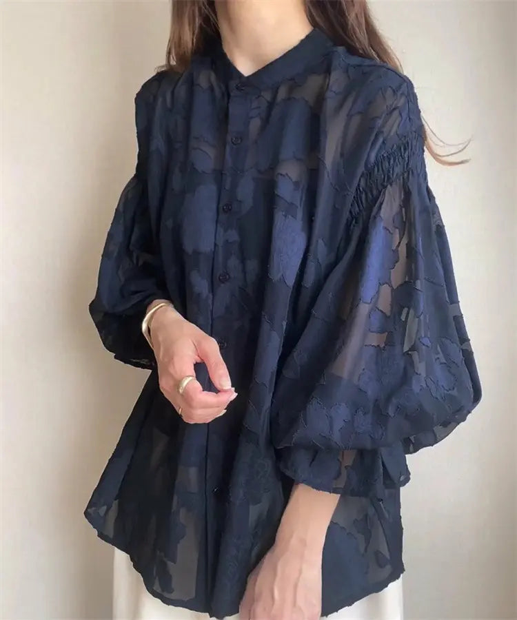 Haut femme élégant manches bouffantes coupe fluide – SecretBombe