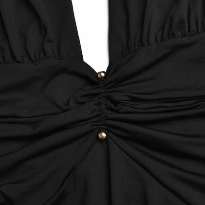 Le Body Femme Noir Décolleté Profond & Manches Dentelle Audace chic | Style européen