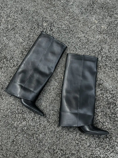 Bottes femme en cuir végan avec semelle antidérapante – secretbombe