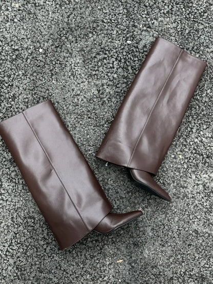 Bottes hautes femme tendance 2025 en cuir végan – secretbombe