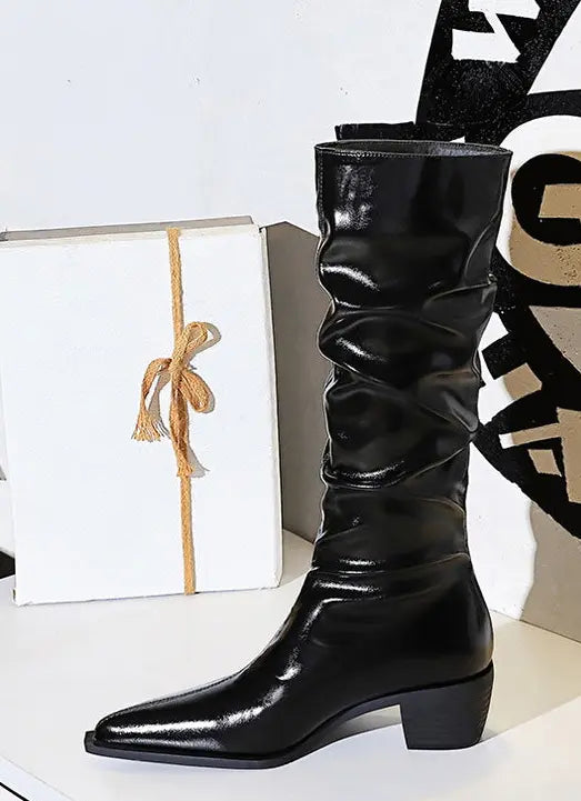 Bottes femme haute qualité cuir verni SecretBombe.