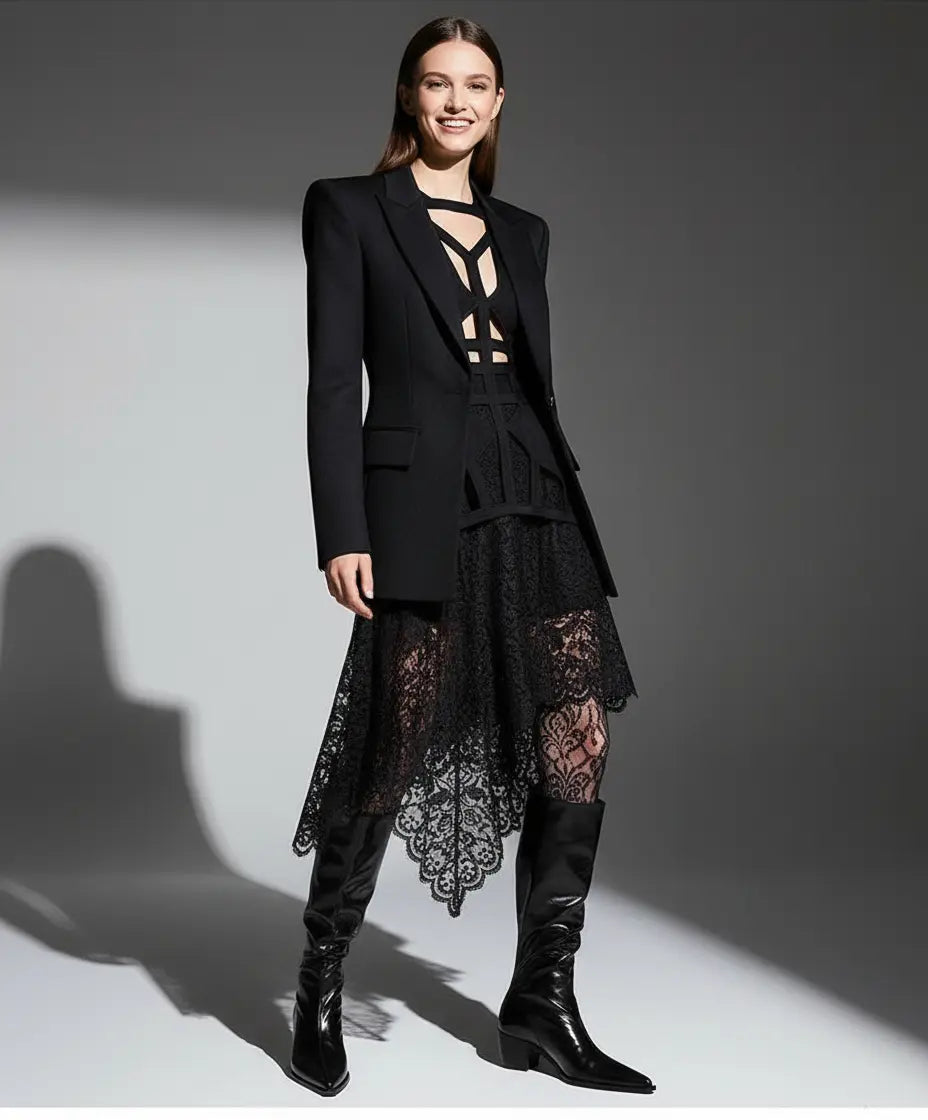 : Bottes plateforme femme SecretBombe noir verni.