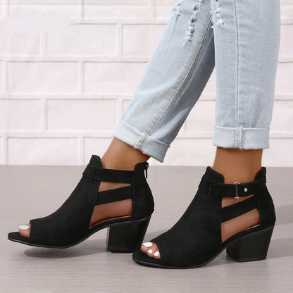 Bottines noires femme style décontracté talon confortable