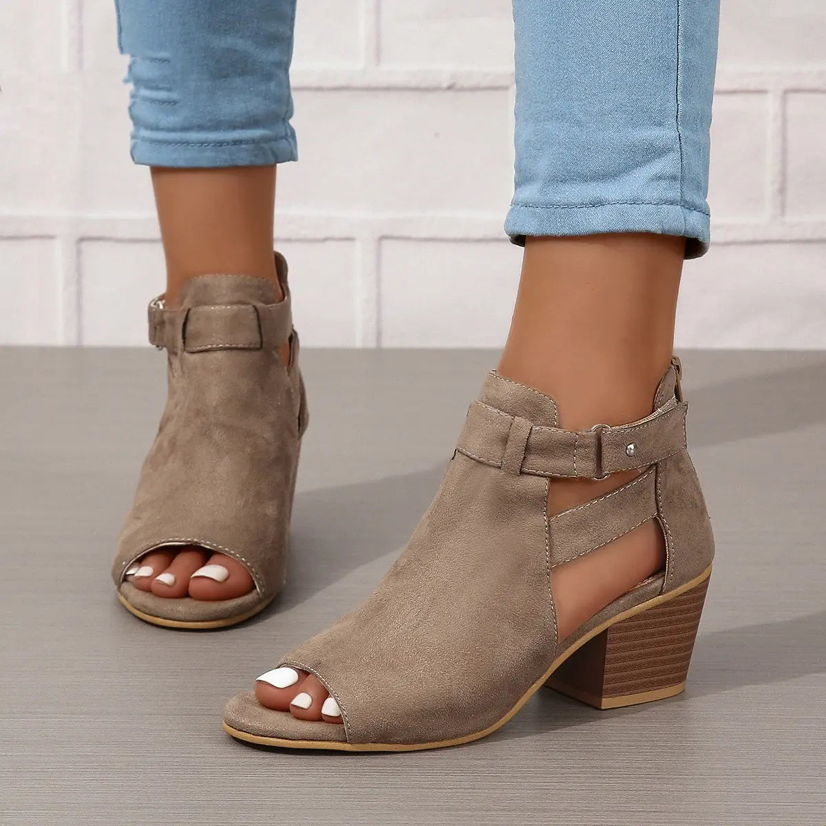 Bottines femme nude chic et confortables semelle antidérapante
