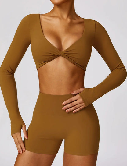 Détail du tissu 100% nylon extensible et respirant du top de sport