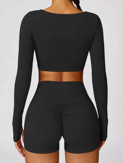 Détail du tissu 100% nylon extensible et respirant du top de sport