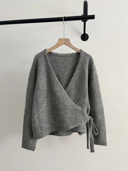 Cardigan cache-cœur femme style casual chic en laine – secretbombe