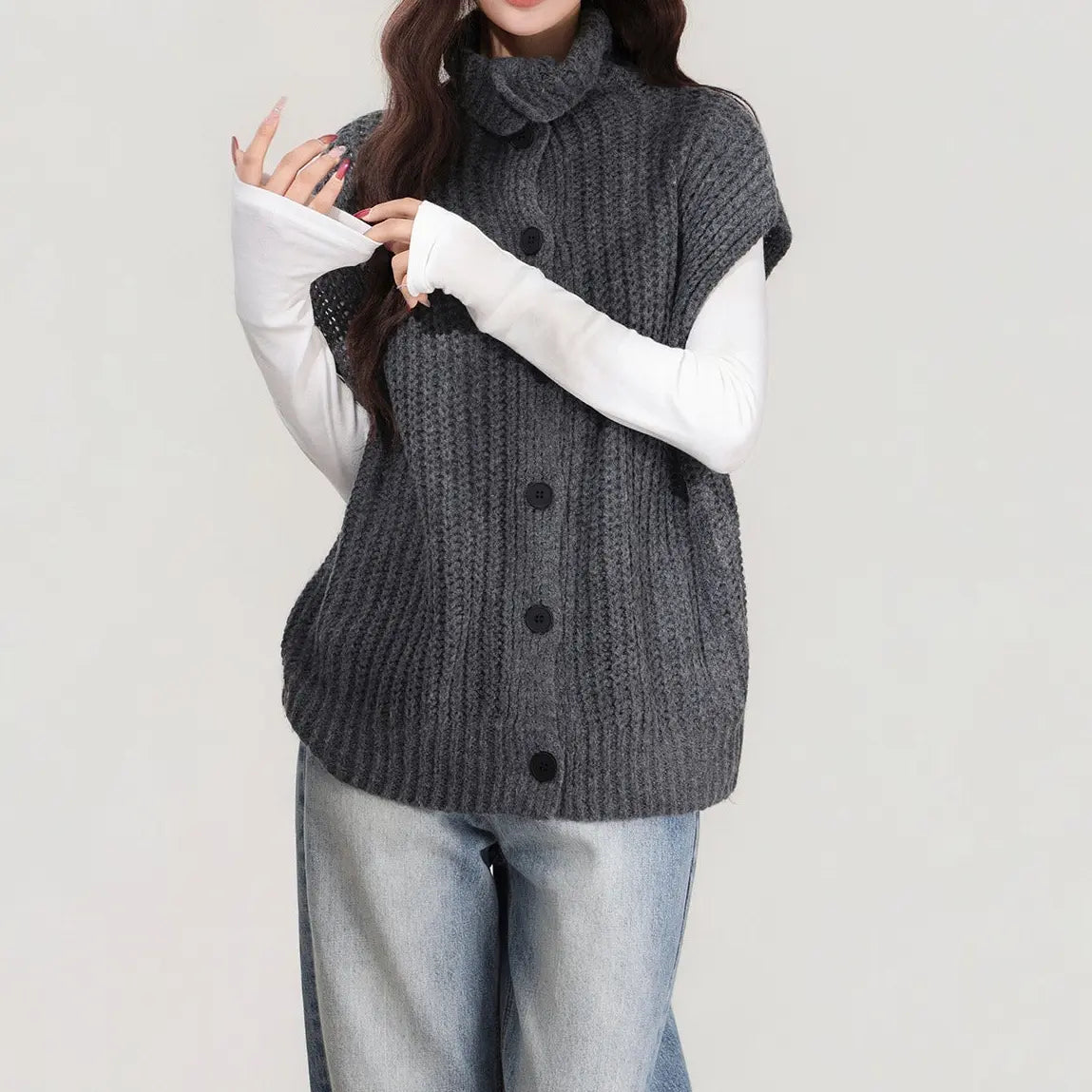 Cardigan femme gris casual chic à superposer – secretbombe