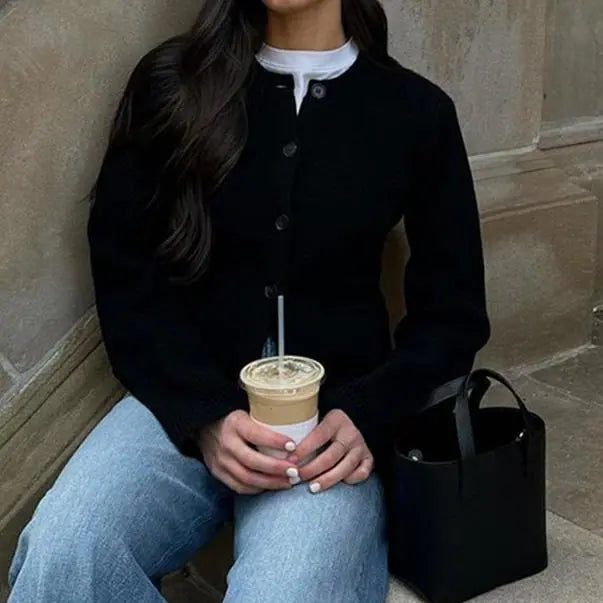 Cardigan femme ivoire chic pour le travail et le quotidien – secretbombe
